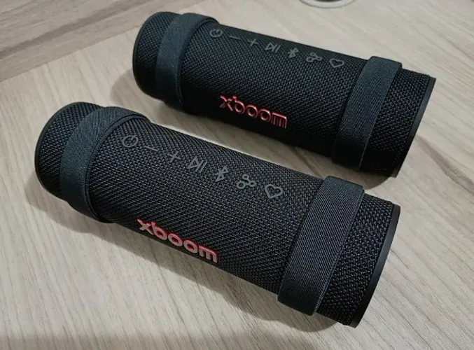 LG Xboom Grab (2 caixas de som), praticamente novas, nota fiscal (garantia)