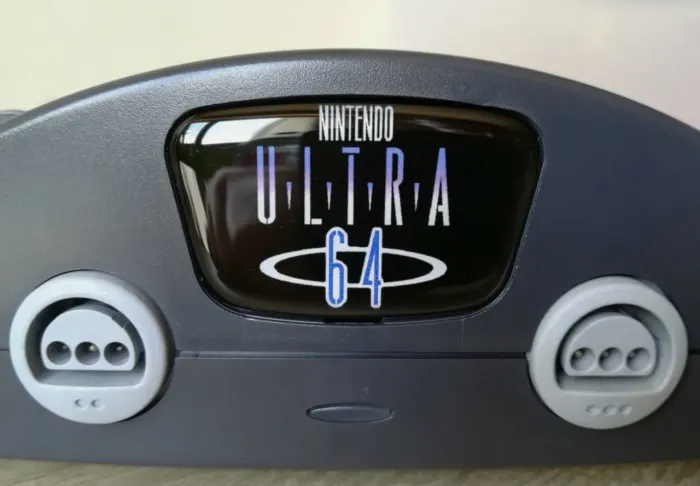 Escudo ultra 64 resinado cores roxo e azul para Nintendo 64