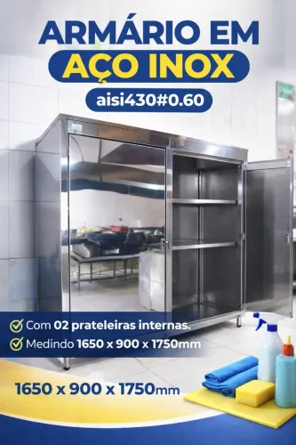 Armário Inox Industrial Grande - DE R$10.000 POR R$5.000 (OPORTUNIDADE)