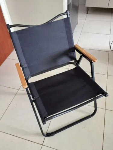 Cadeira De Praia Camping Pesca Dobrável Portátil Reforçada Usd Até 120kg Cor Preto