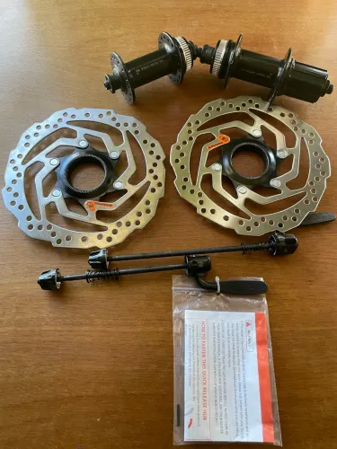 Par de Cubos Shimano Qc300 36f K7 Hg + Disco Rt10 160mm = Tx505