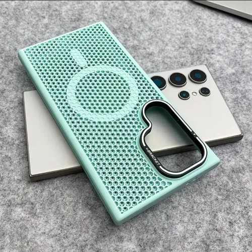 Capa Capinha Resfriada com Suporte V/H de Metal Premium para Samsung Serie Ultra