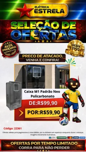 Caixa Padrão Neoenergia Policarbonato Monofásico M1