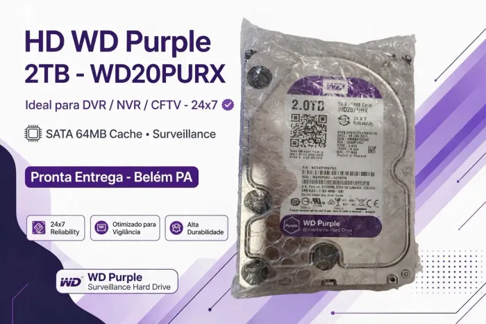 Purple 2TB WD20PURX R$ 200,00