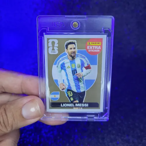 Figurinha Extra Sticker Lionel Messi Ouro