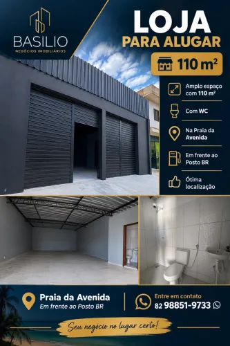 Loja na praia da avenida com 110m2!