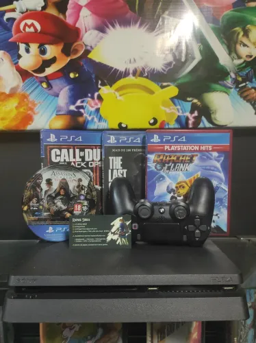 Ps4 slim + jogos. Com garantia !
