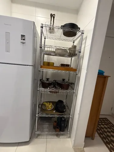 Estante de aço cromado 6 prateleiras