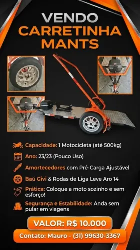 Carretinha para motos.