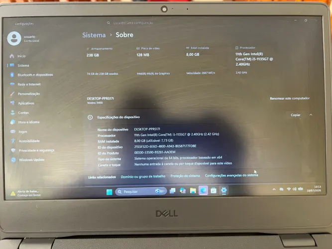 Notebook vostro Dell 