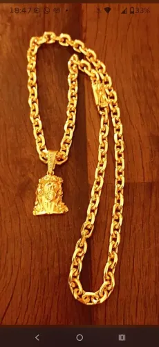 Belo cordão banhado a ouro 18k novo