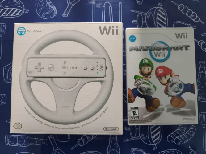 Combo Wii Wheel + Mario kart Wii - originais