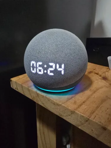 Echo Dot (4ª Geração) Amazon, com Alexa, Com Relógio, Smart Speaker, Azul