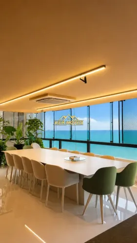 Luxuoso apartamento mobilado no Enseada dos Corais, frente mar, com suíte principal com 90