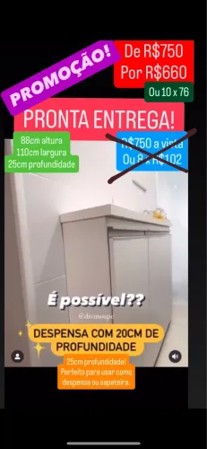 Despenseiro 100% mdf com rodinhas