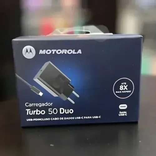 Carregador Turbo Motorola 50w turbo Power Cabo USB Type-C 1,0m Garantia 30 dias