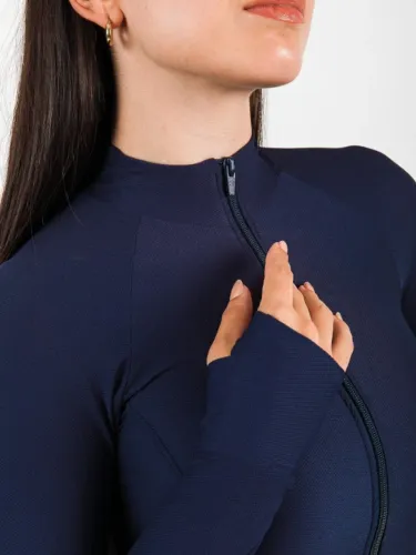 Jaqueta fitness azul marinho Rosa Imperial