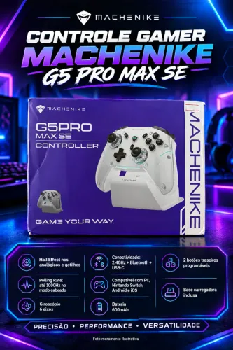 Controle Machenike G5 Pro Max Se C/ Base - Black Gradient Cor Cinza