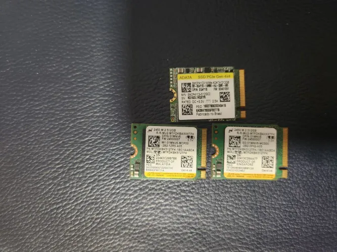 3 SSD's 512GB M.2 2230 NVMe PCIe Gen4x4
