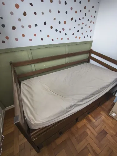 CAMA INGLESA SOLTEIRO MADEIRA MACIÇA