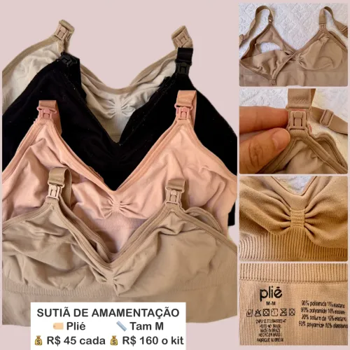 Kit 4 Sutiãs de Amamentação (Tam M) PLIÉ