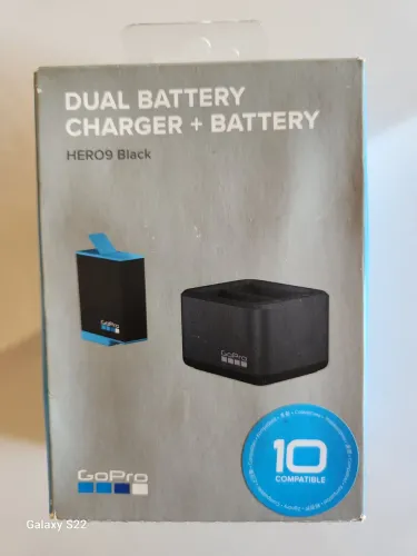1 Bateria + 1 Carregador Duplo para Câmera de Ação Action Câmera Go Pro Hero 9,10,11,12,13