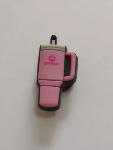 Jibbitz Charms original, modelo garrafa de água rosa, para calçado Crocs