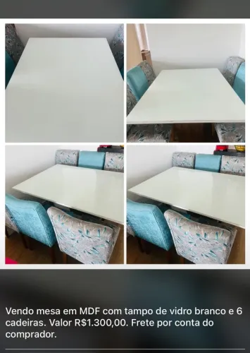 Mesa com 6 cadeiras