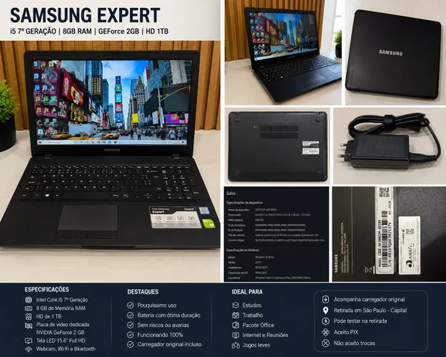 Samsung Expert i5 7ª Geração | 8GB RAM | GeForce 2GB | 1TB | Excelente Estado