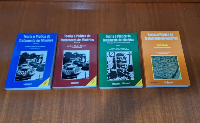 Livros Teoria Prática Tratamento Minério vol.1, 2, 3 e 4