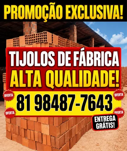 TIJOLO TIJOLOS/DIRETO DE FABRICA - PAGUE NA ENTREGA