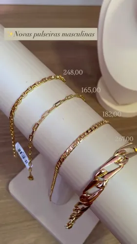 pulseiras masculinas banhadas a ouro 18k