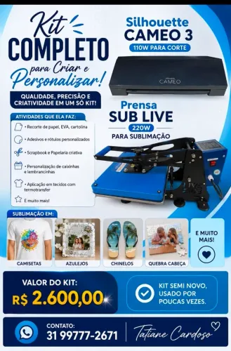 Kit Prensa Térmica + Silhouete Cameo