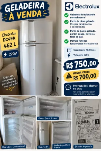 GELADEIRA ELETROLUX Á VENDA!