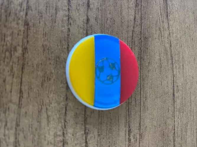 Botão Futebol de Botão Colômbia Amarelo Azul Vermelho Anos 90