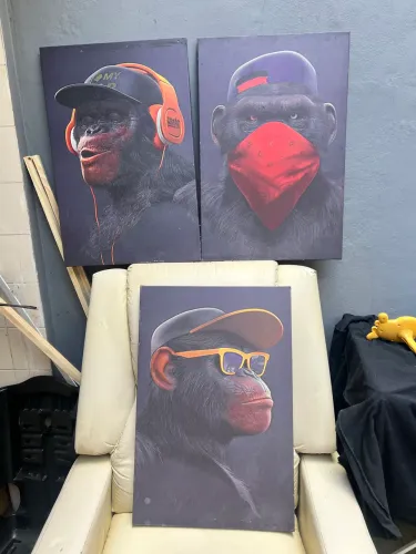 Kit 3 Quadros Três Macacos Sábios ?