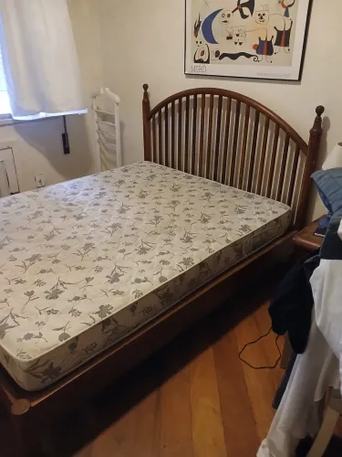 cama de casal madeira de lei com colchão ortobom queen size