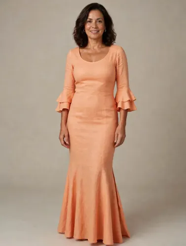 Vestido em linho puro ,novo 42/44