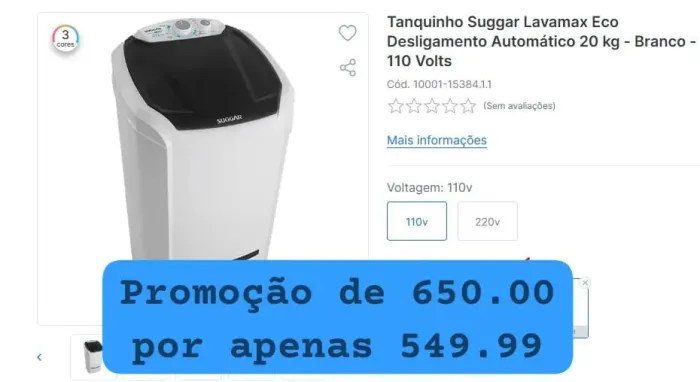 Lavadora tanquinho 