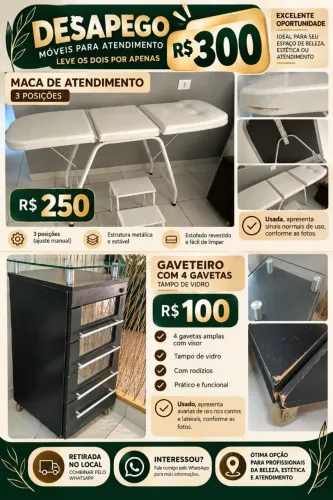 Maca de Atendimento 3 Posições e Gaveteiro
