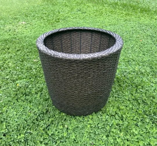 Cachepô capa para vaso em fibra sintética tipo rattan