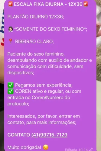 Escala Fixa 12x36 - Para Auxiliar, Técnico e Enfermeiro