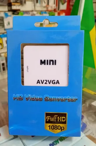 Conversor Mini AV para VGA RCA para Monitor de PC Projetor Full HD 1080p - Novo