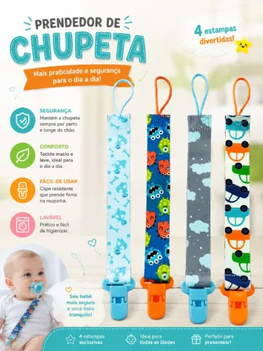 Prendedores de chupeta menino?