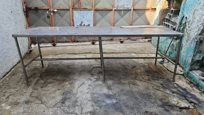 Mesa Bancada Inox Grande 2,90m x 89cm x 94cm Usada