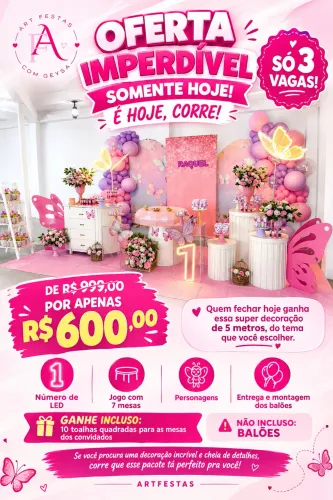 Decoração de festa promoção