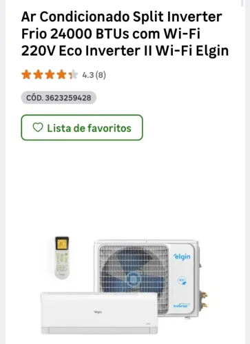 Ar condicionado 24000 BTU