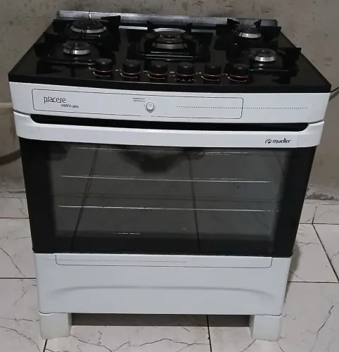 Vendo fogão 5 bocas mesa de vidro elétrico