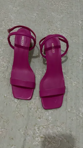 Sandália arezzo rosa salto n° 39