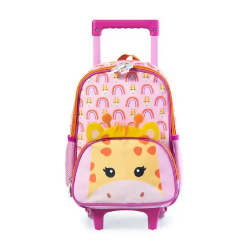 Mochila escolar de rodinha girafa bagaggio